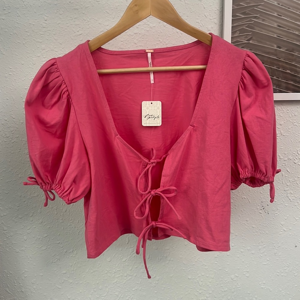 NWT Velvet Rose Tie Top